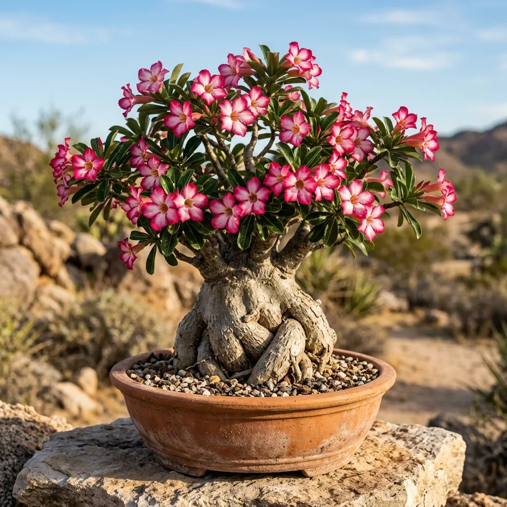 Çöl Gülü Sukulenti (Adenium obesum) Bakım Rehberi: Heybetli Kaudeks ve Çiçeklenme Sanatı