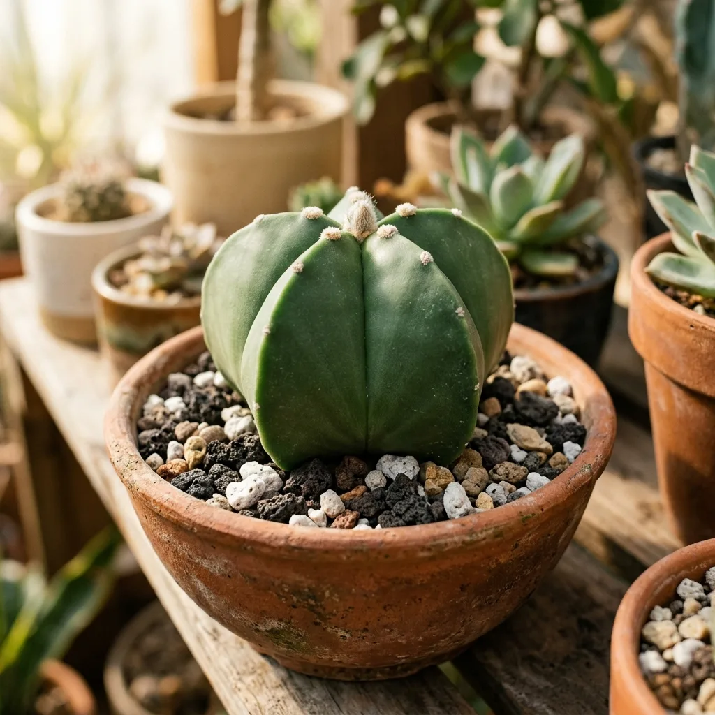 Astrophytum myriostigma var. nudum: Pflegeanleitung für den Nackten Bischofsmützen-Kaktus