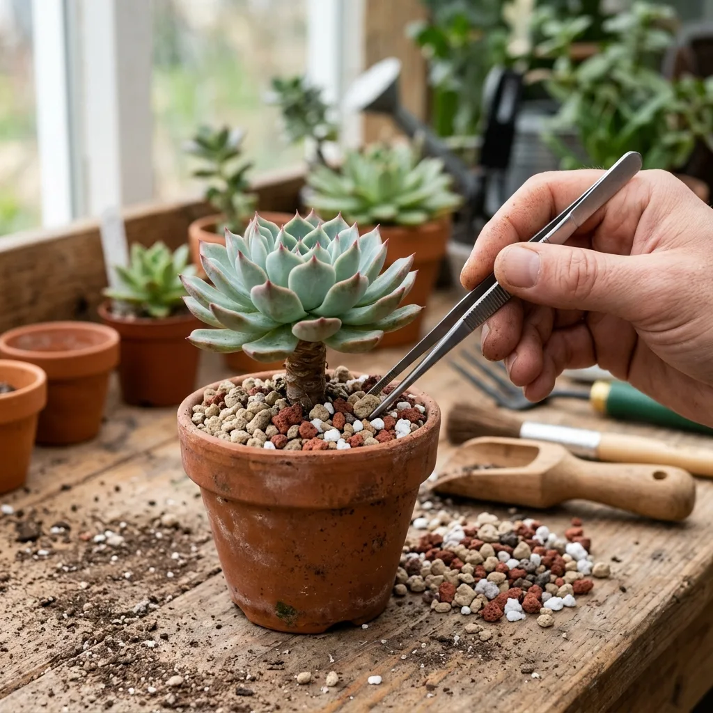 Chihuahua Sukulenti (Echeveria chihuahuensis) Bakım Rehberi: Sessizce Büyüyen Pembe Uçlu Çöl İncisi - Saksılama ve Çoğaltma Aşaması