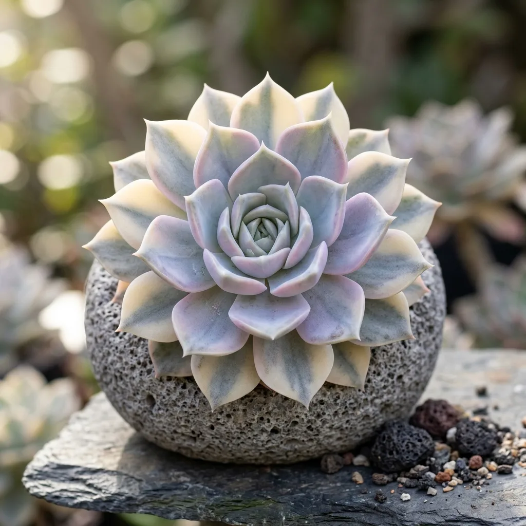 Uçan Bulut Sukulenti (Echeveria 'Flying Cloud') Bakım Rehberi: Alacalı Yaprakların Büyüsü
