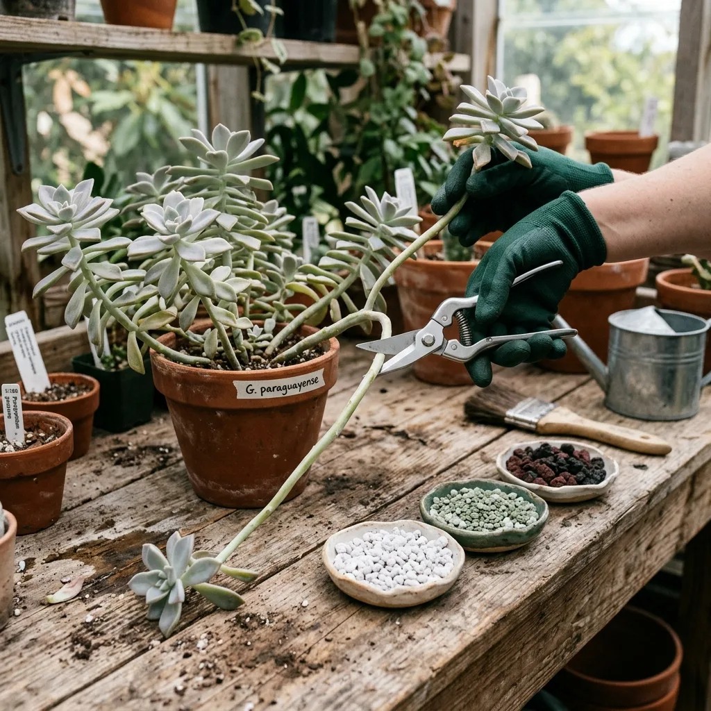 Graptopetalum paraguayense (Geisterpflanze): Krankheiten, Blattabfall und Notfall-Rettungsleitfaden - Pflege und Vermehrung