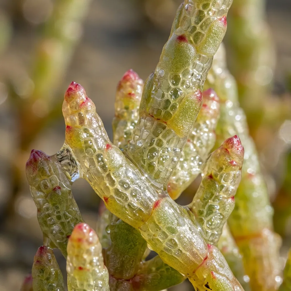 Glasswort (Salicornia) Sukulent Yetiştirme ve Bakım Rehberi: Halofit Fizyolojisi, Tuz Dengesi ve Evde Yetiştirme Protokolü - Botanik Detay ve Yaprak Dokusu