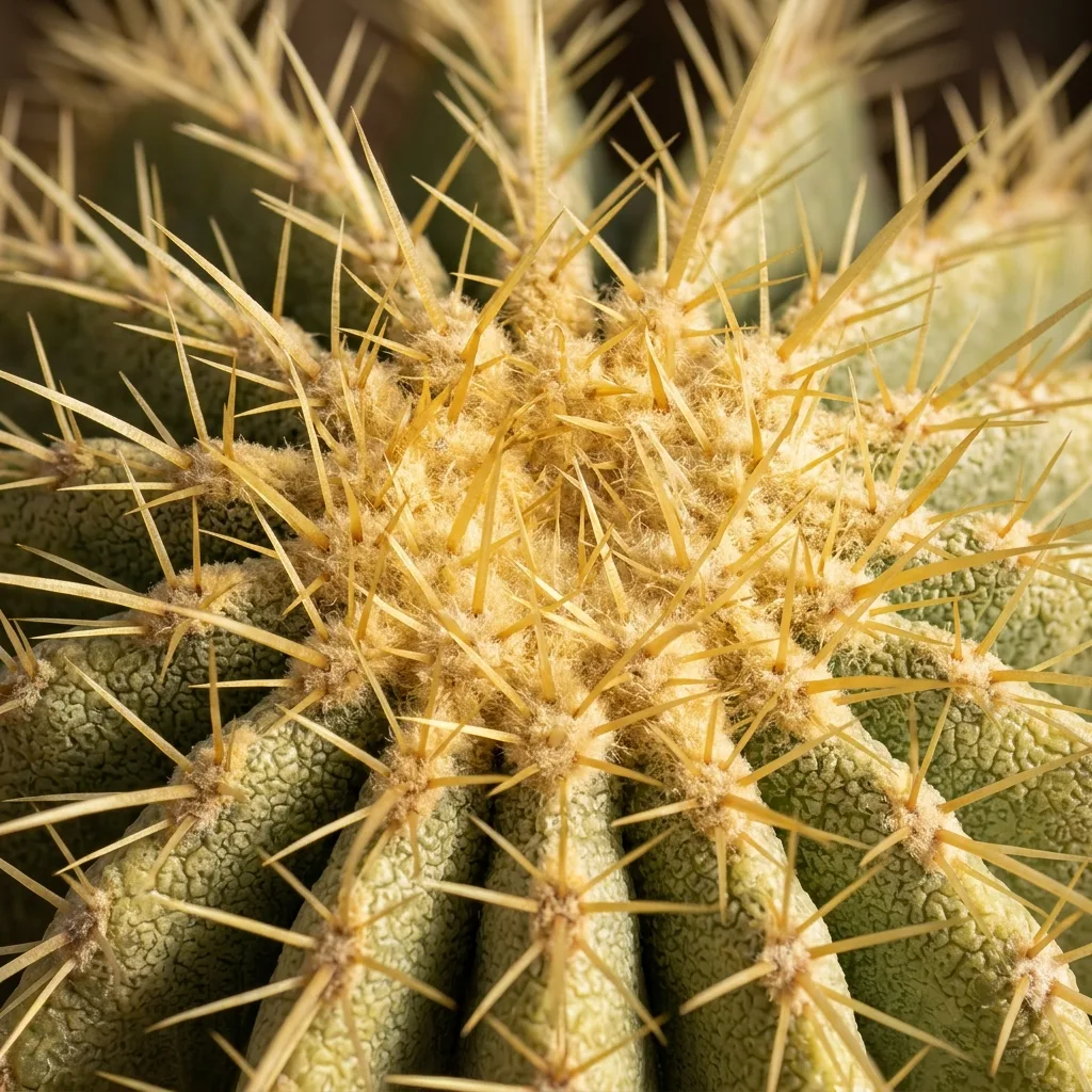 Echinocactus grusonii (Golden Barrel Cactus) Care: Secrets to Growth and Spectacular Blooms - Botanical Detail and Leaf Morphology