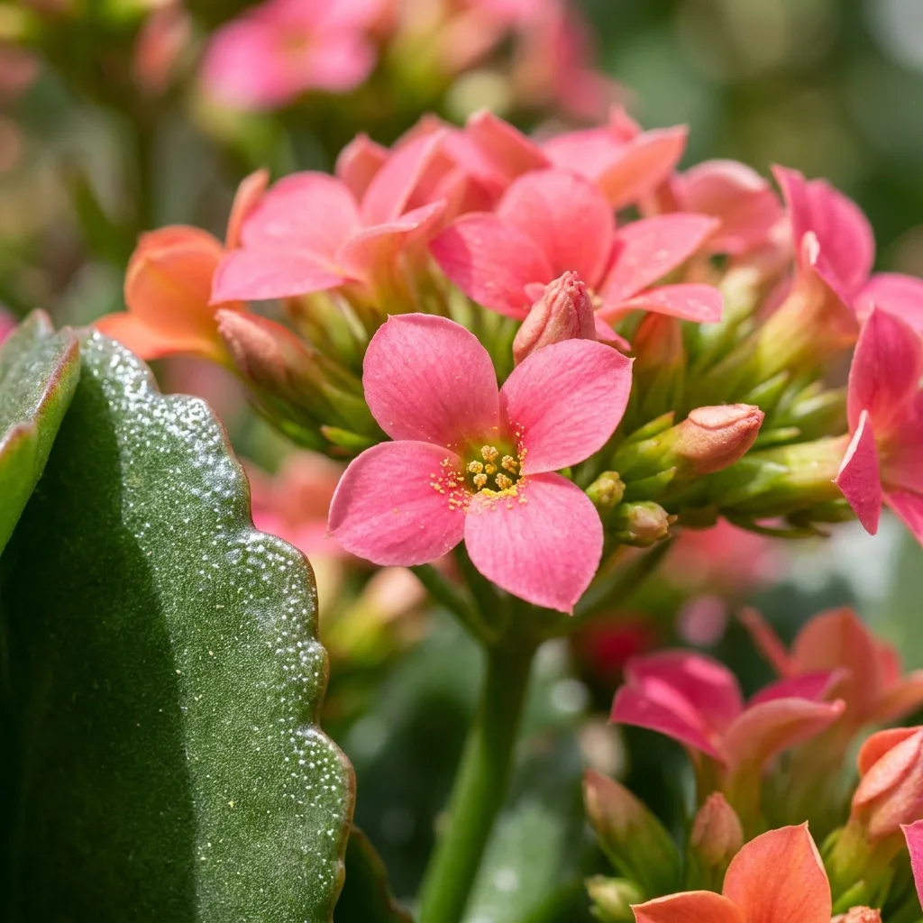 Alevli Katy (Kalanchoe blossfeldiana) Bakım Rehberi: Sürekli Çiçek Açtırma ve Botanik Sırları - Botanik Detay ve Yaprak Dokusu