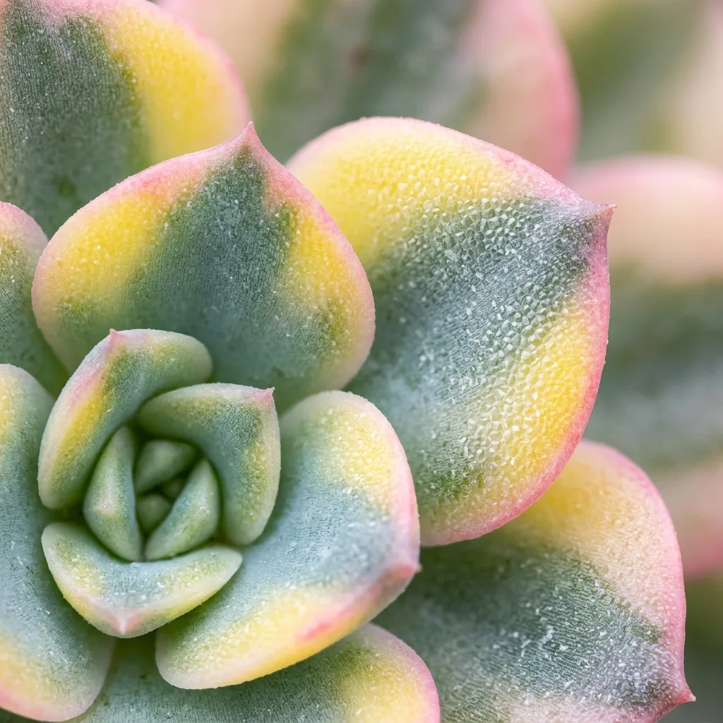 Die Kunst des offenen Glas-Terrariums: Lebenszyklus-Leitfaden für Kiwiberry- und Sukkulenten-Arrangements - Botanisches Detail und Blattmorphologie