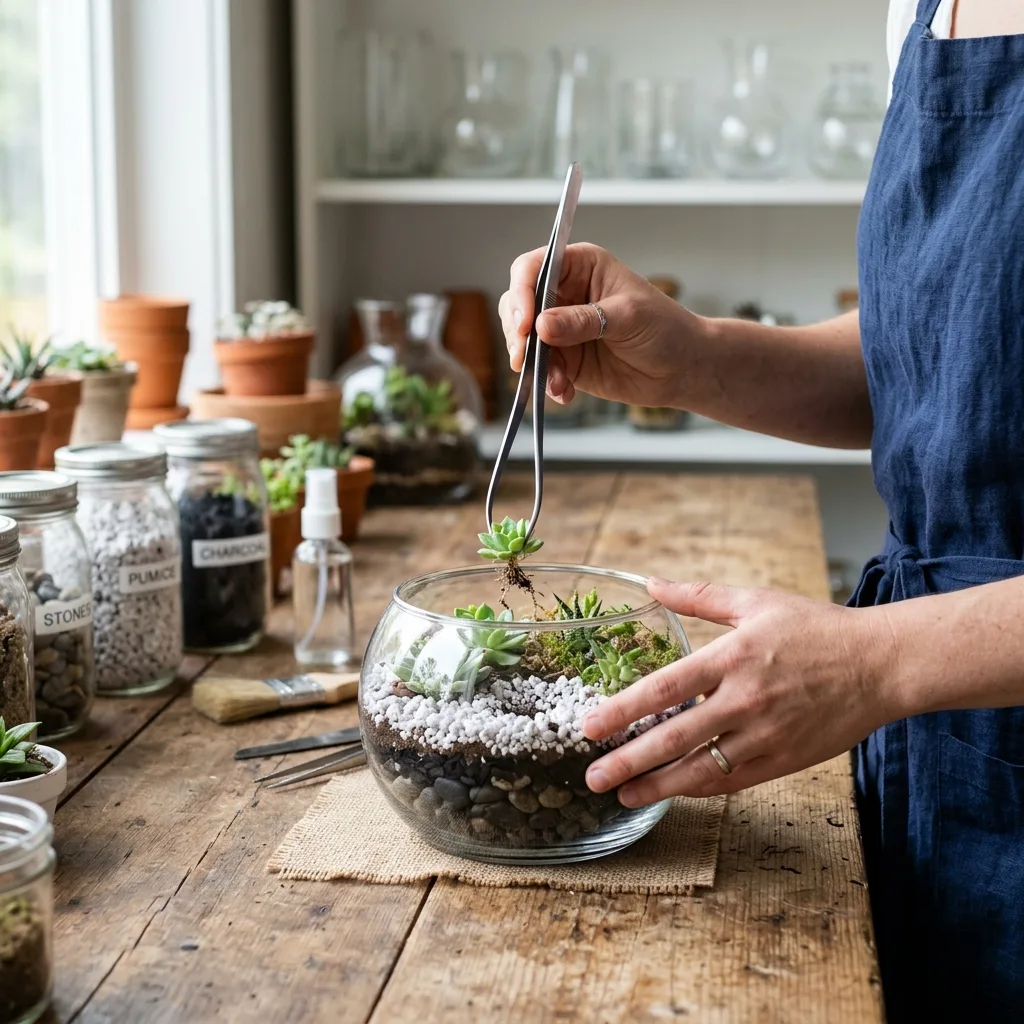 Die Kunst des offenen Glas-Terrariums: Lebenszyklus-Leitfaden für Kiwiberry- und Sukkulenten-Arrangements - Pflege und Vermehrung