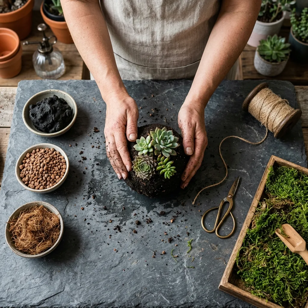The Art of Succulent Kokedama: Living Moss Ball Crafting and Care Guide - Care and Propagation Step