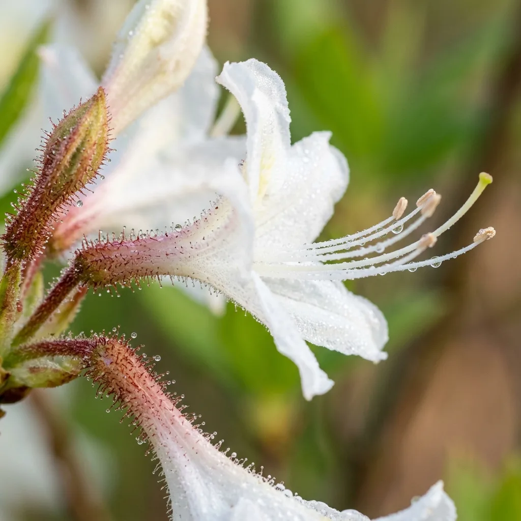 ¿Qué es la Azalea de Pantano (Rhododendron viscosum)? Secretos Botánicos y Guía de Cultivo - Detalle Botánico y Morfología