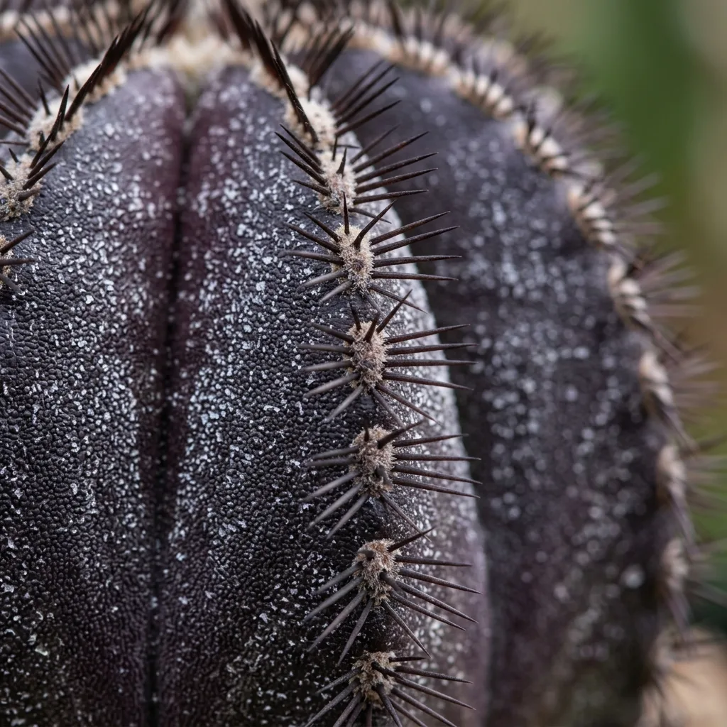 Uebelmannia Cactus & Succulent Care Guide: Purple Epidermis Physiology and Rot-Free Cultivation Protocol - Botanical Detail and Leaf Morphology