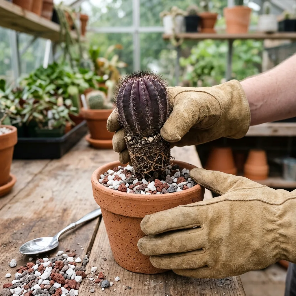 Uebelmannia Cactus & Succulent Care Guide: Purple Epidermis Physiology and Rot-Free Cultivation Protocol - Care and Propagation Step